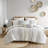 Cotton Printed Comforter Set with Chenille Ivory King/Cal King