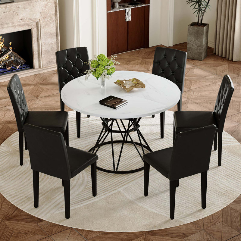 Modern Industrial Dining Set with Ergonomic Chairs