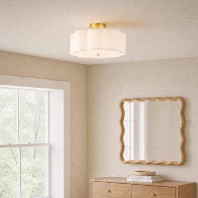 Plafonnier semi-encastré en tissu 3 lumières Tekamah
