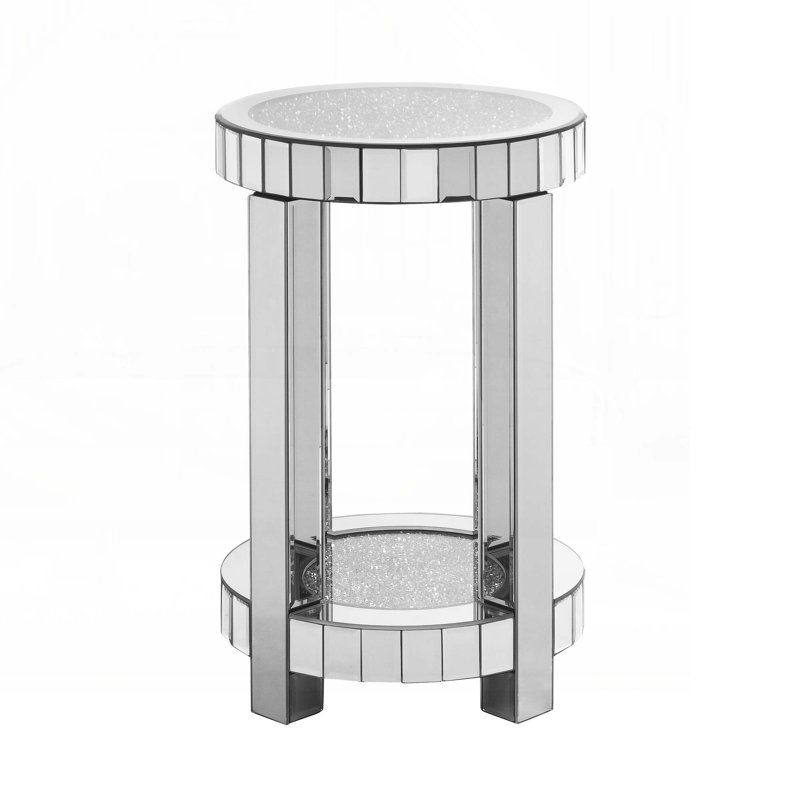 Mirror Round Coffee Table With storage space