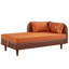 Chaise longue 65 po, velours brun et orange, mousse haute élasticité, structure stable, fauteuil de rangement de 65 pouces en quatre couleurs variées, fabrication en cuir et en bois massif, dossier confortable