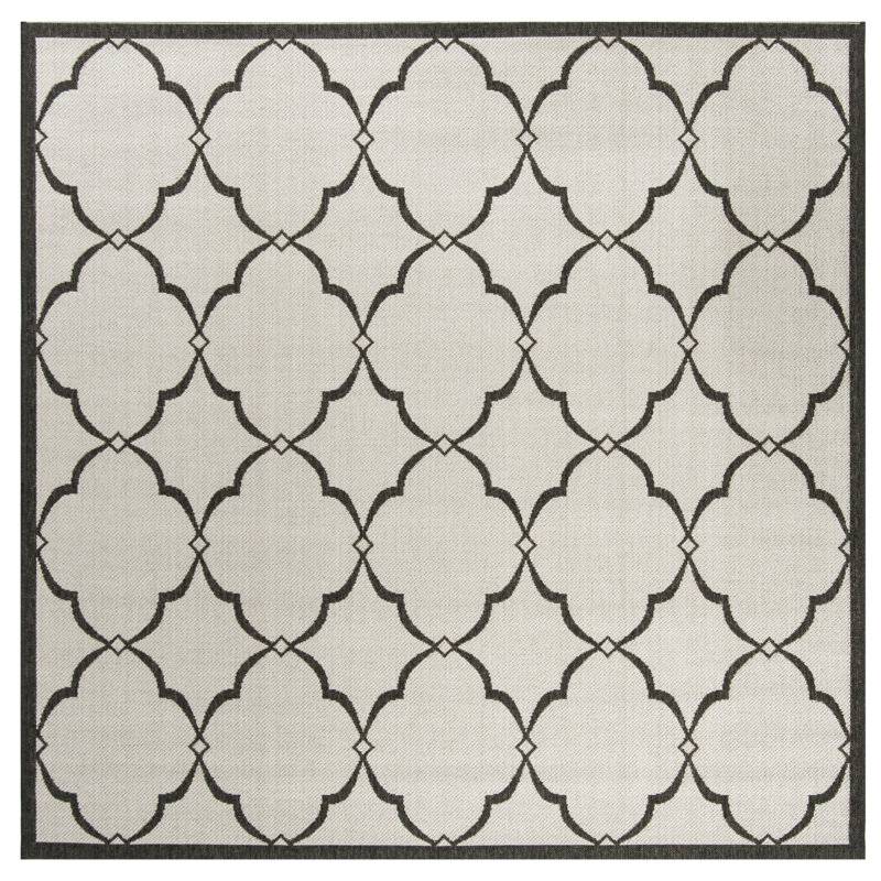 Adler Performance Geometric Indoor/Outdoor Area Rug, Square 4'