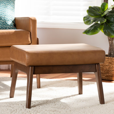 Kiger Faux Leather Ottoman