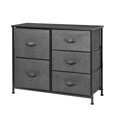 Commode de rangement 5 tiroirs en tissu Keever