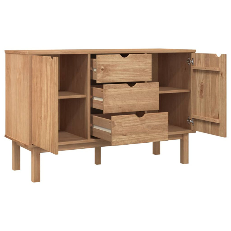 Pleasanton Sideboard OTTA 113.5x43x73 cm Solid Wood Pine, Brown