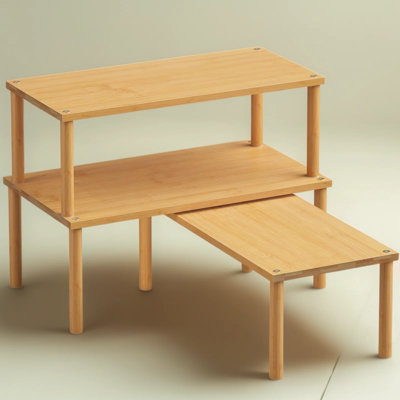 Ensemble de 3 tablettes de rangement en bambou