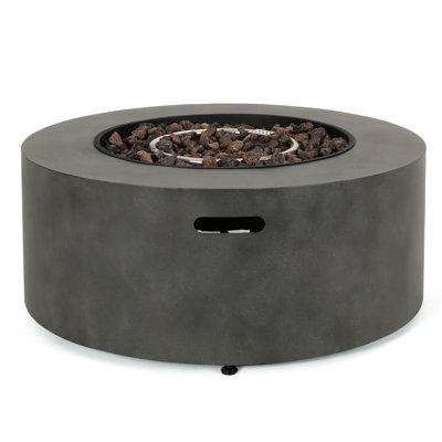 Round Iron Fire Pit, 40,000 , Smokeless, Propane - Powered, , Quick Ignition, No Assembly, Stone Gray, 32 Inches Wide, Deep, 13.5 High Smokeless Fueled, Start, High, 40.21 Lb