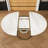 43 Inch Round Extendable Dining Table For 4-6, Farmhouse Kitchen Table With Storage Shelf & Gold Metal Base, Marble Veneer Table From 43 To 59 Inch, Large Round Table For Home (No Chairs)