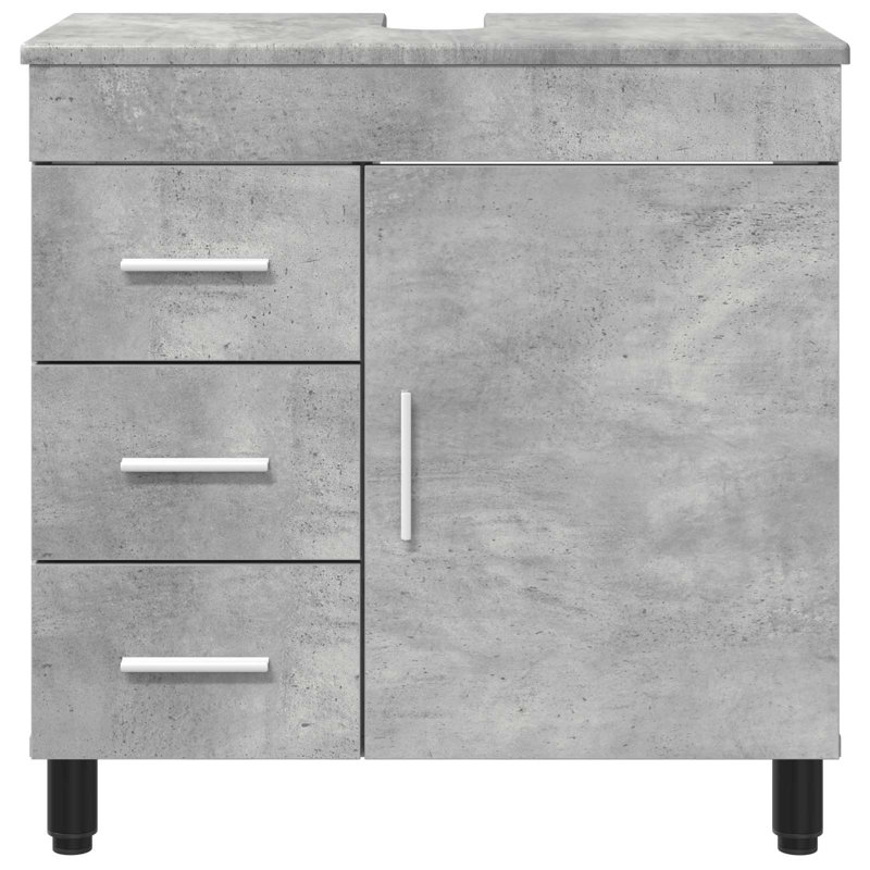 60cm Bathroom Vanity Base Only, Concrete Grey