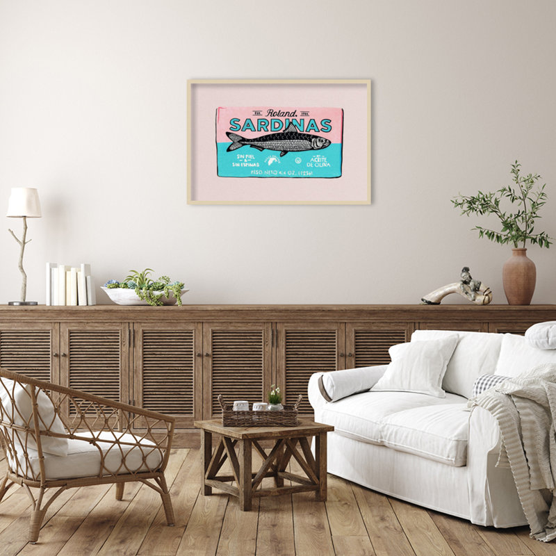 «Roland Sardinas» par Avyanna, reproduction d'art encadrée sur bois, Svelte Natural, H 28 po x l 41 po