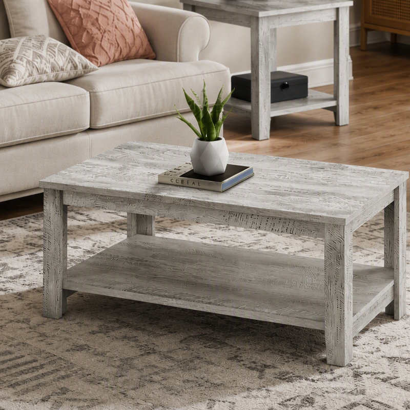 Coffee Table, Plateau gris clair / base gris clair