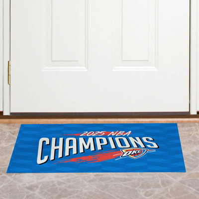 NBA Oklahoma City Thunder Champs Worthy Washable Rug – Basketball Team Accent Mat, Sports Room Décor – 20 x 32 inches
