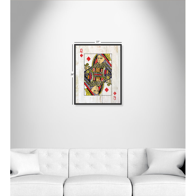 «Card Queen of Diamonds - Floater Frame», impression sur toile, H 28 po x l 22 po x P 2 po
