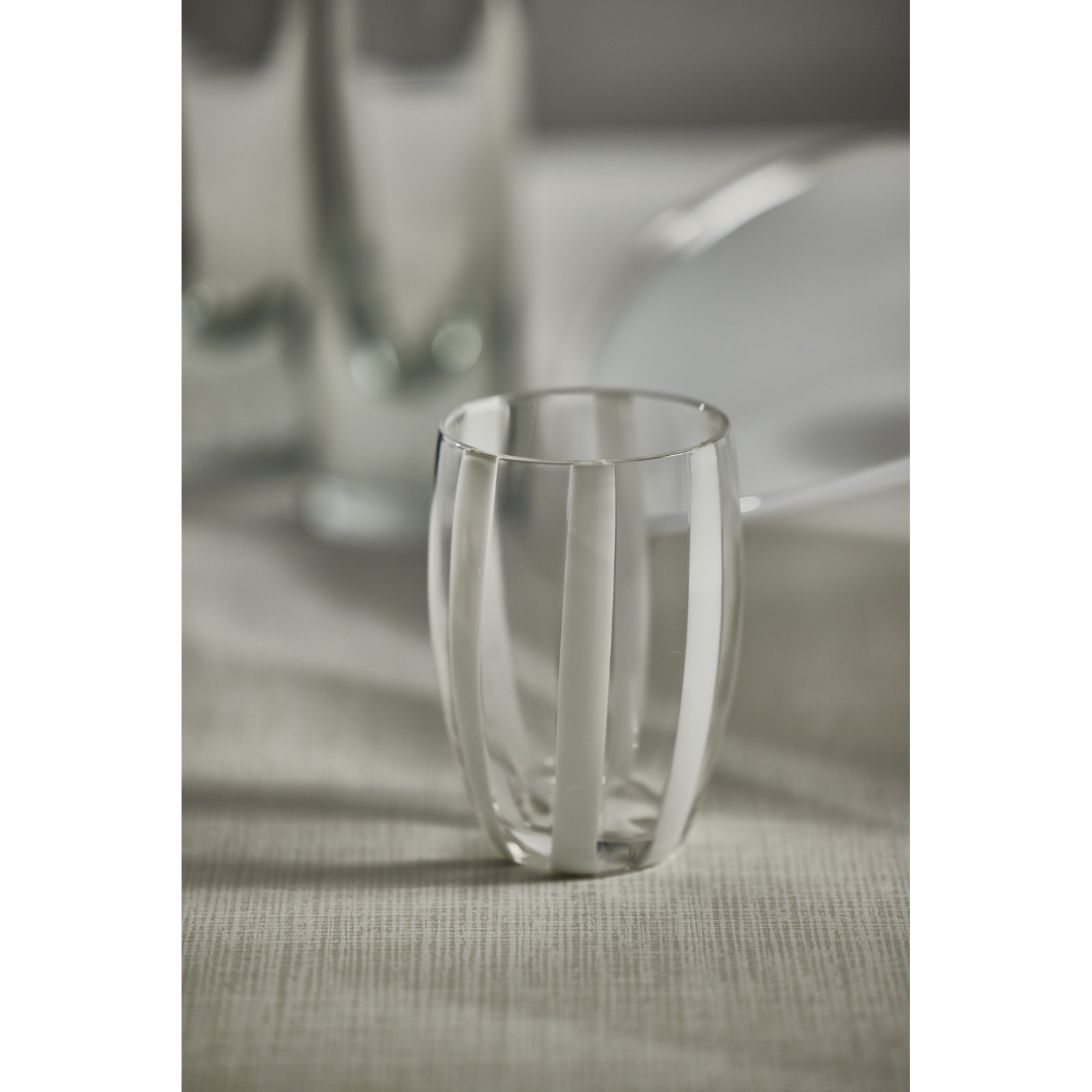Brasilia Ribbed Drinking Glass, Clear