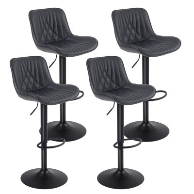 Tabouret de bar pivotant à hauteur réglable et tabouret de bar en cuir végétalien