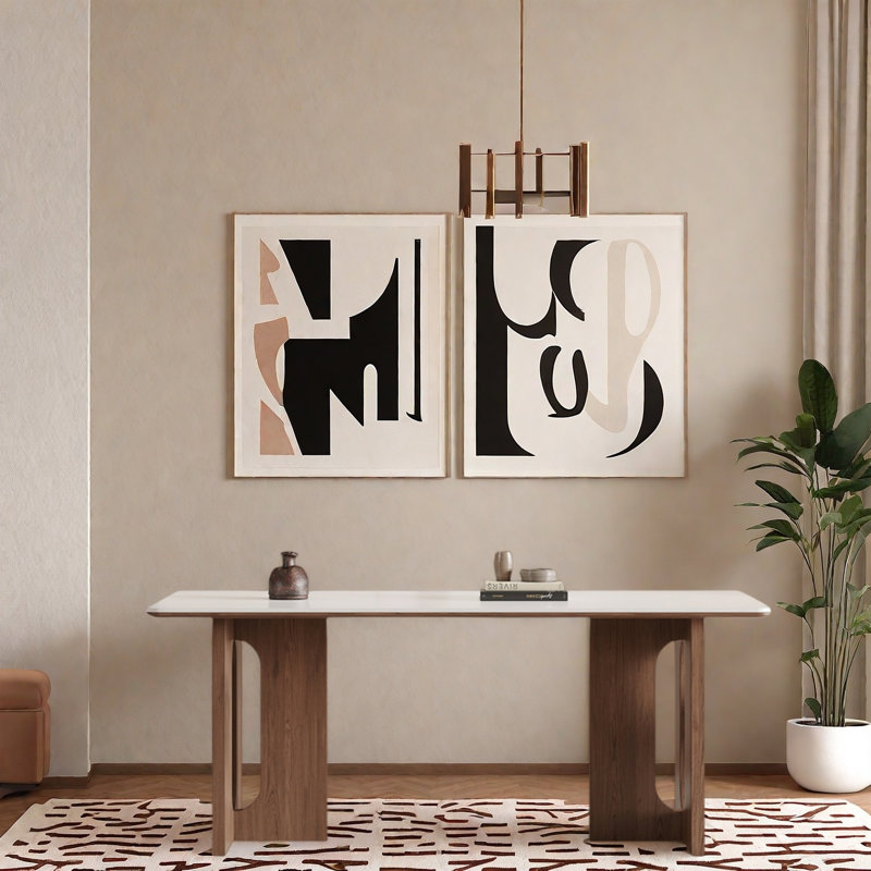 Ensemble de salle à manger moderne Mid-Century, H 29,5 po x L 55,1 po x l 31,4 po