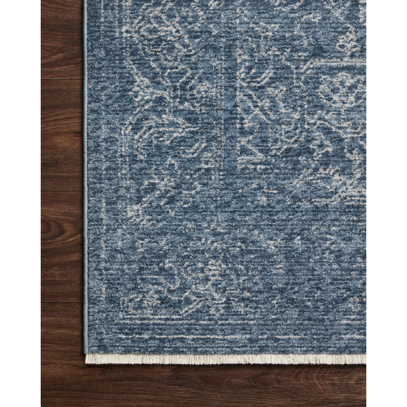 Vance Denim and Dove Rectangular Wool Blend Area Rug