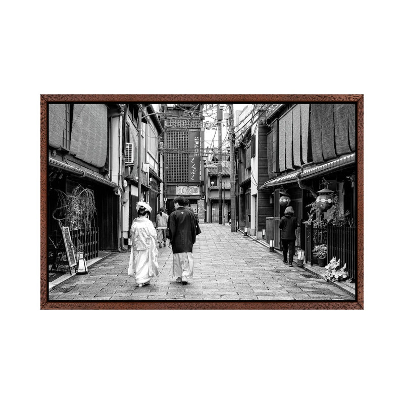 Day In Kyoto 1 Piece Floater Frame Wall Art on Canvas, Classic Wood Framed