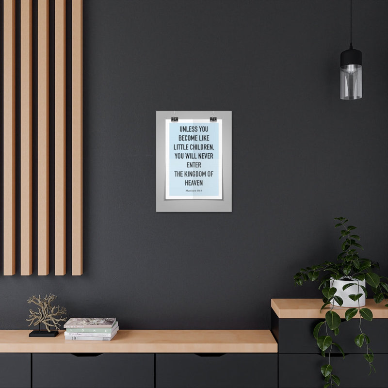 Unless You Become Like Little Children Matthew 18:3 - Wrapped Canvas Print, 36cm H x 28cm W