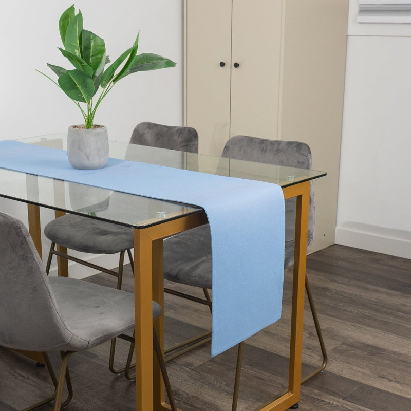 Premium Solid Rectangle Cotton Table Runner, 13" x 72", Blue