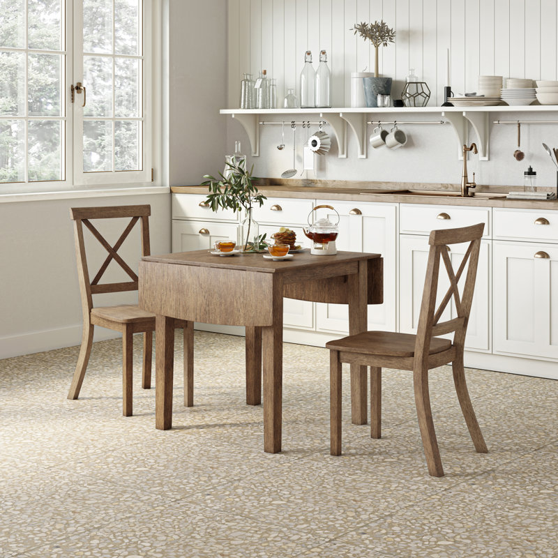 Fergerson Four Leg Dining Set, Brown, 3 Pieces: 1 Table, 2 Chairs