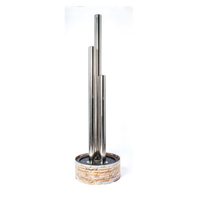 Umaiza Stainless Steel Weather Resistant Column Fountain with Light