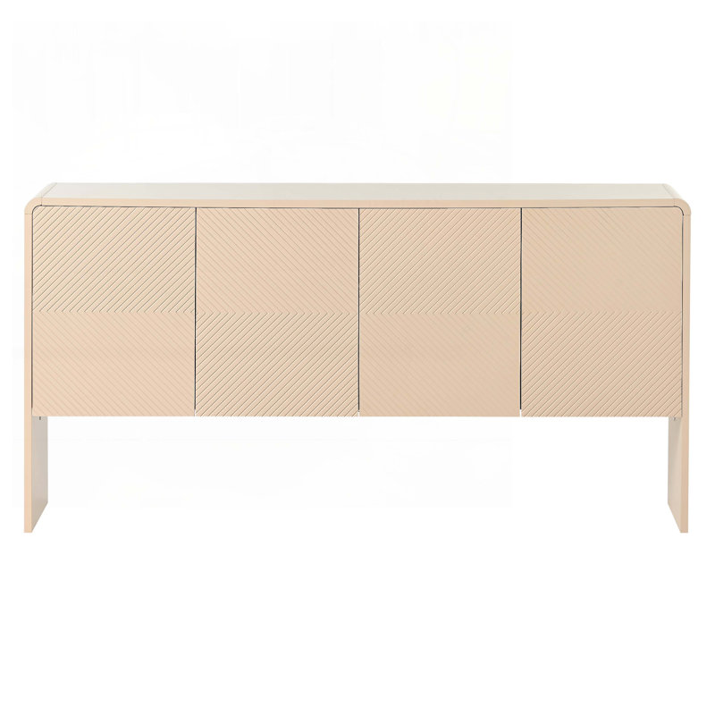 60"L Large Storage Console Table with 4-door, Apricot Cream