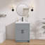 Meuble-lavabo de 24 po sans lavabo supérieur, base d'armoire seulement, armoire de rangement pour salle de bain à 2 portes, eau, résistant aux taches, gris, non assemblé