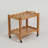 Solid Rubberwood Rolling Side Table, 2-Tier with Lockable Wheels & Removable Tray, Sturdy and Durable for Various Uses