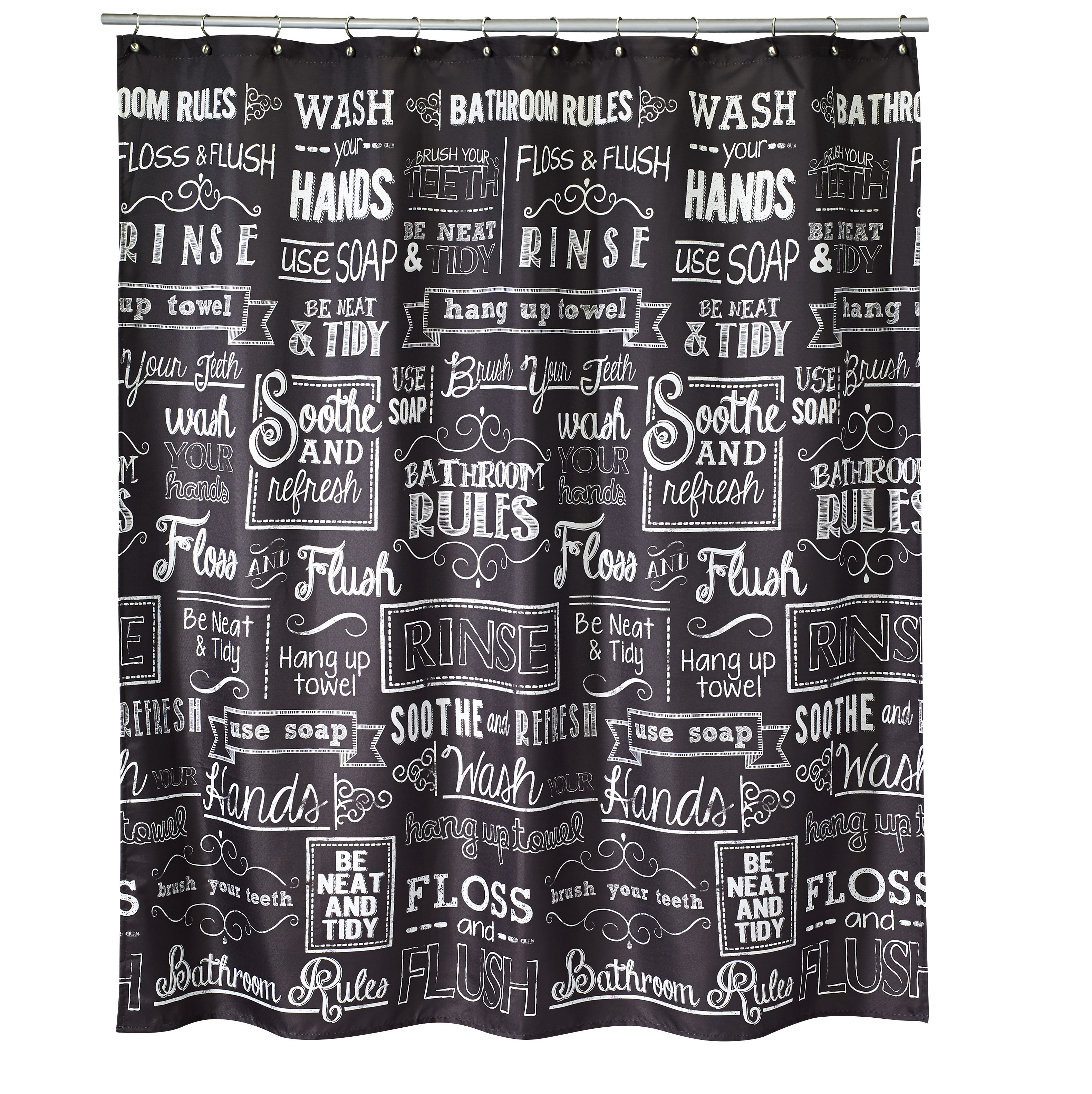 Avanti Linens Chalk It Up Textual Shower Curtain & Reviews Wayfair