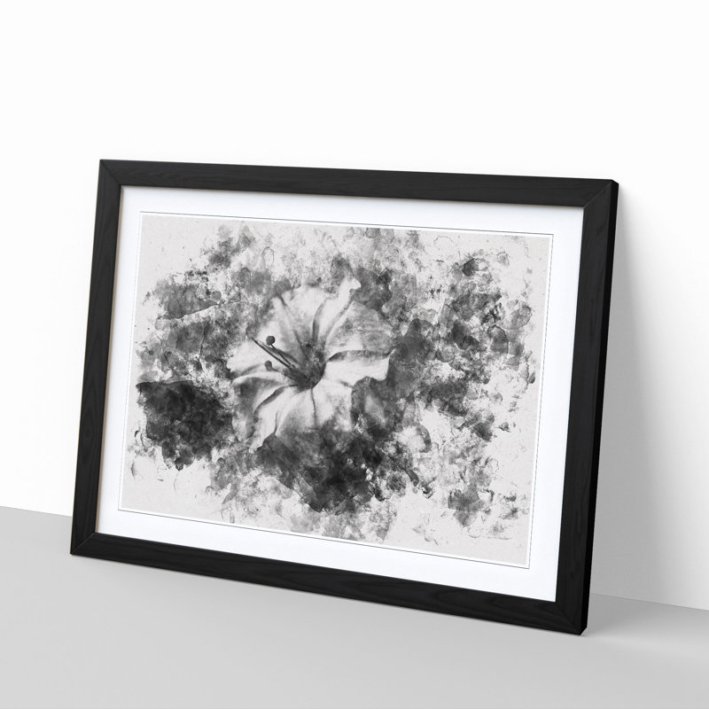Geranium Flower - Picture Frame Painting Print, 62cm H x 87cm W x 2cm D, Black Framed