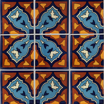4.2" x 4.2" 9pcs TalaMex Corner Searise Santa Barbara Mexican Tile