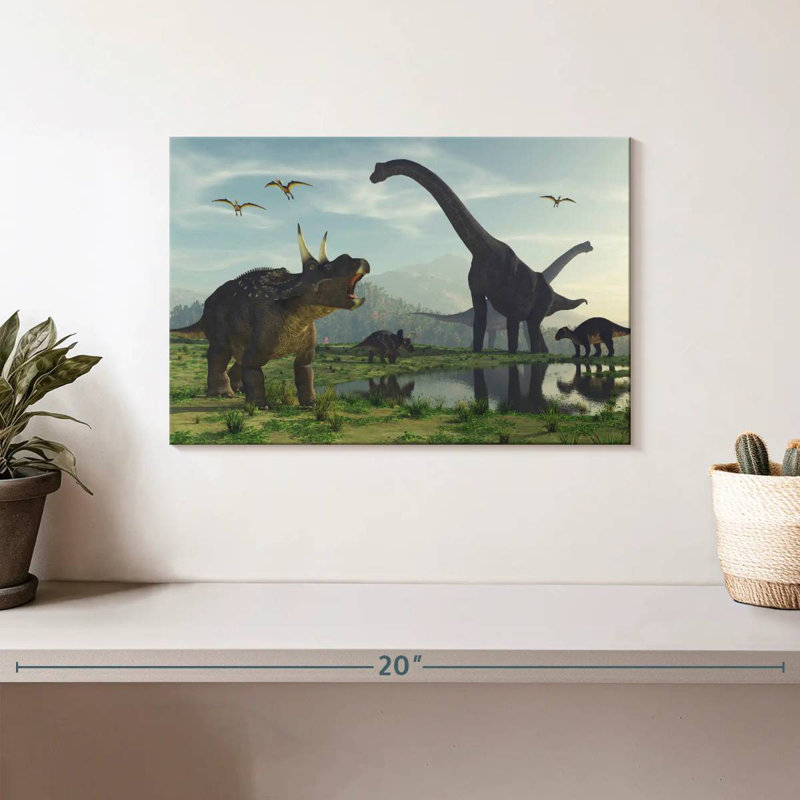 Monde des dinosaures, H 8 po x l 12 po