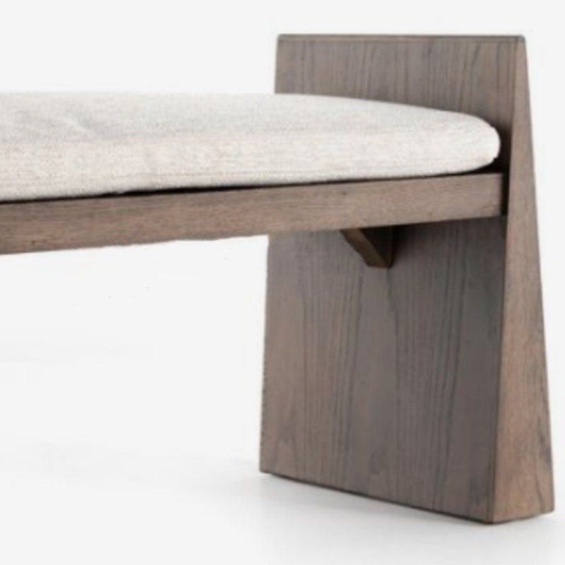Tabouret de repos en bois massif, H 21,65 po x l 47,24 po x P 17,72 po