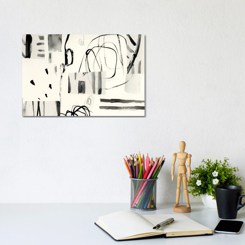 Neutral Patchwork I by Victoria Barnes - Wrapped Canvas Painting, 20.32 cm H x 30.48 cm W