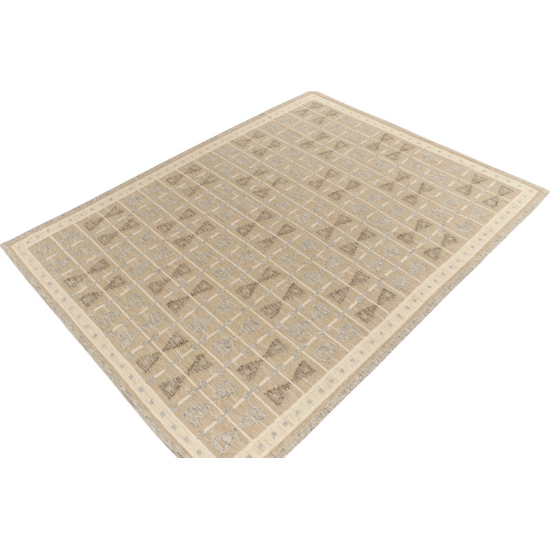 Scandinavian Wool Geometric Area Rug, Rectangle 10' x 14'