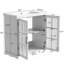 Meuble-lavabo moderne de 30 po avec lavabo en céramique, meuble-lavabo avec verre trempé flou et poignées noir mat, équipé d'un grand espace de rangement et d'un cadre en bois d'hévéa, blanc