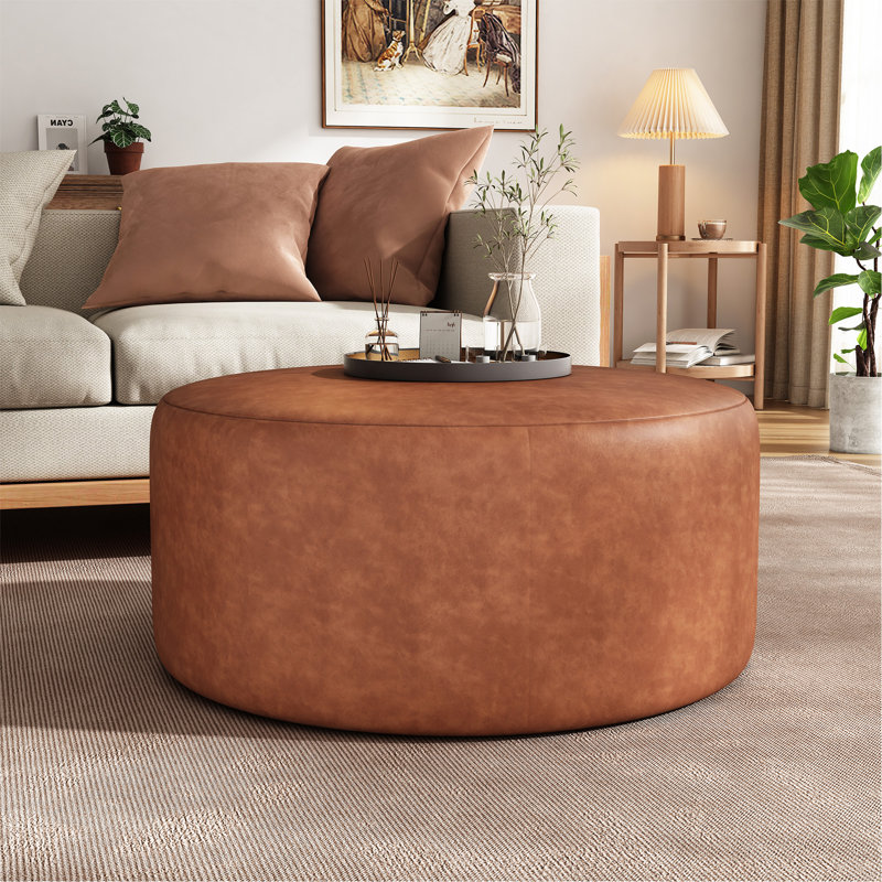  Repose-pieds carré moderne et confortable (un seul repose-pieds), Cognac