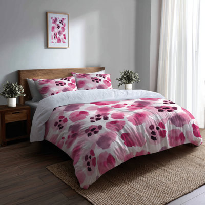 Ensemble de literie à imprimé animal 3 pièces - Housse de couette et coussin décoratif tendance