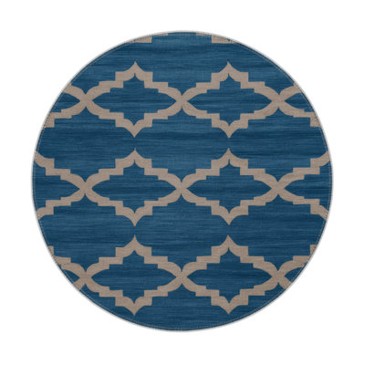 Trellis Blue Indoor and Outdoor Area Rug