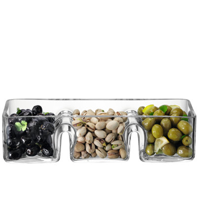 LSA International Serve Glass Divided Serving Dish