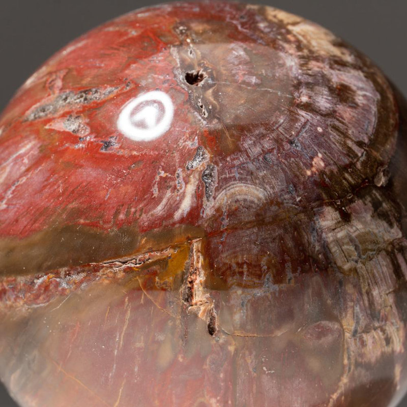 Polished Polychrome Sphere from Madagascar, 2.75" H x 2.75" W x 2.75" D, Gray/Black