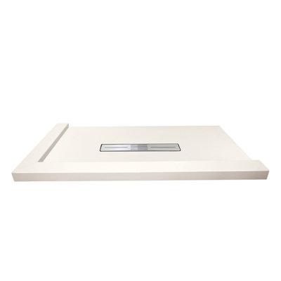 Transolid Trimslate 60-in x 36-in Shower Base with Adjustable Double Threshold and Center Drain