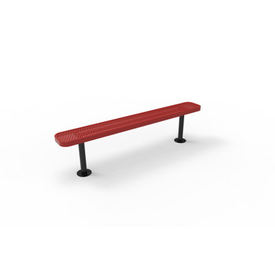 Banc COATEDOUTDOORFURNITURE, rouge, perforé, 1,83 m, sans dossier, finition surface