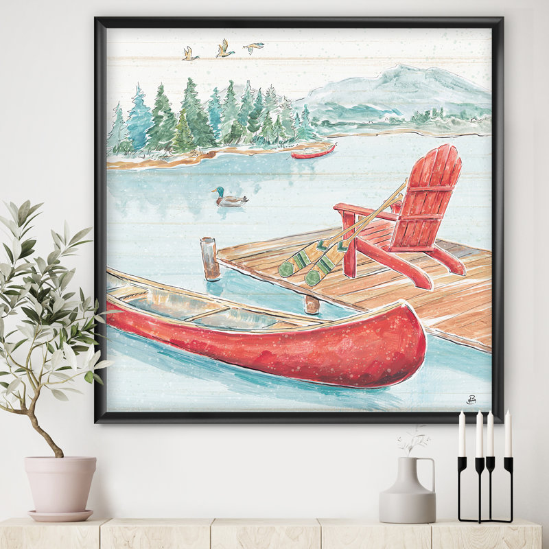 « lake moments iv »-reproduction d’image sur toile, H 30 po x l 30 po x P 1 po, Cadre noir