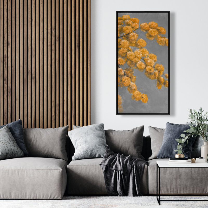Golden wattle plant - 24"x48" Framed canvas