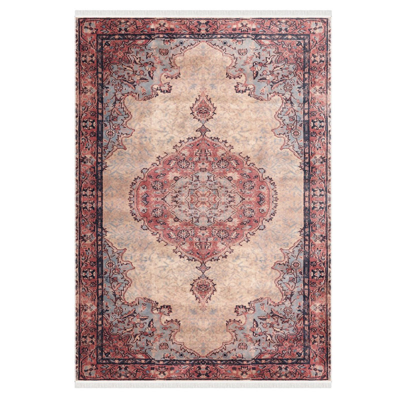 Cartwright Brown And Beige Color Oriental Design Carpet Machine Woven Polyester & Cotton Yarn Area Rugk