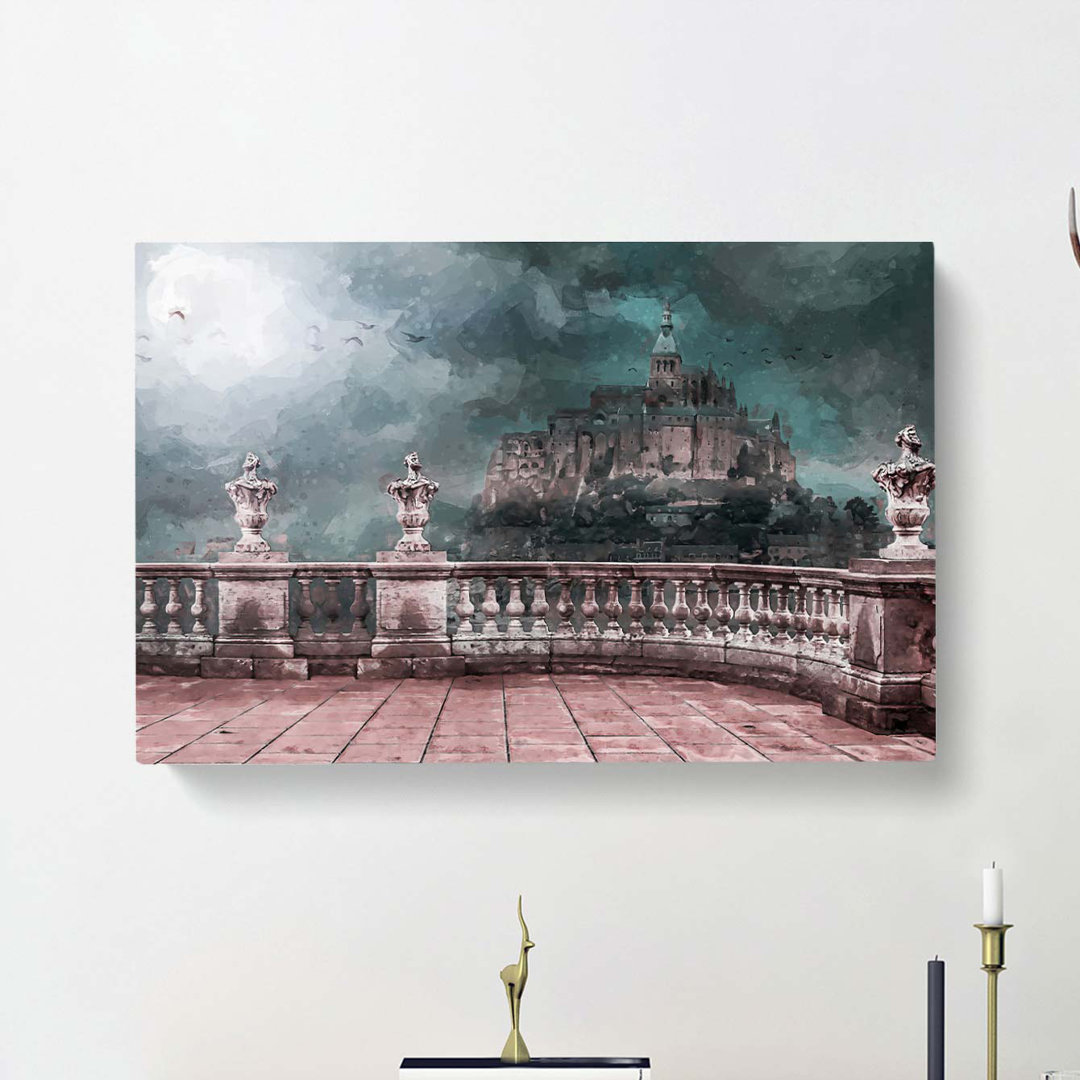 Mont St. Michel In Normandy France In Abstract - Wrapped Canvas