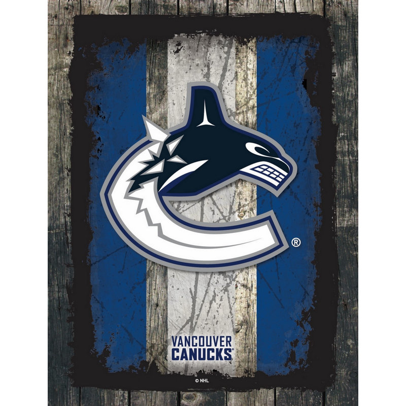NHL Team Logo, reproduction sur toile tendue, Vancouver Canucks, H 20 po x l 15 po x P 1 po