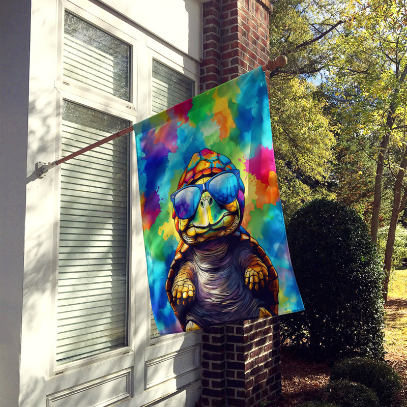 Drapeau de maison de tortue hippie